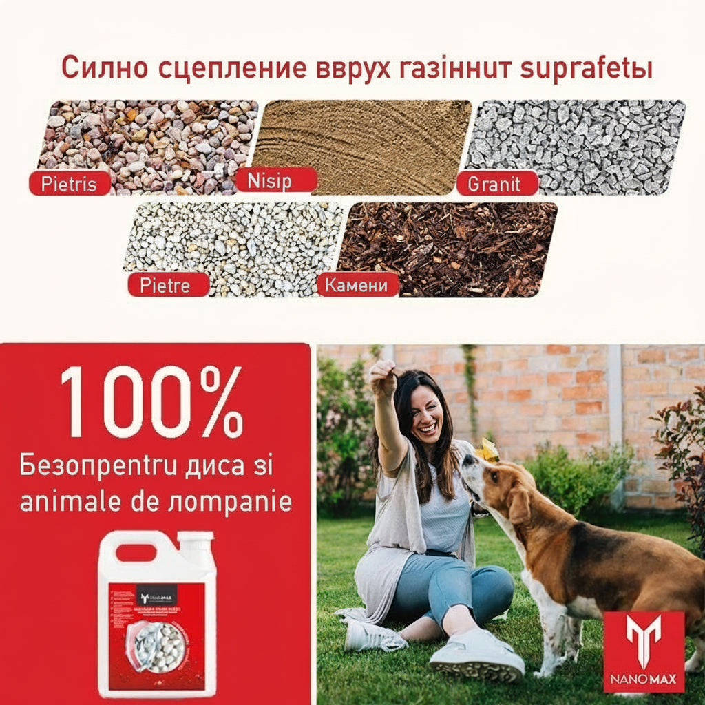 Adeziv PRO Fixare Pietre, Leagă și Stabilizează Pietrele decorative, Nanomax, 5L