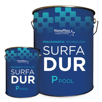 Polyaspartic Epoxy Pool Paint, Flexible Waterproof Coating with High Solids and Self-Leveling, SurfaDur P Pool, NanoPhos