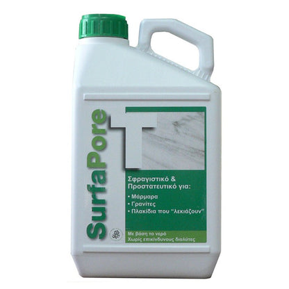 Waterproofing agent for glossy surfaces, Granite, Marble, Travertine, Sandstone, oil and water stain protection, SurfaPore T, NanoPhos 1L